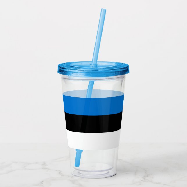 Vaso Acrílico Tumbler acrílico patriótico con bandera de Estonia (Reverso)