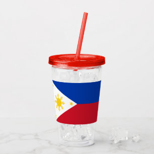 Vaso Acrílico Tumbler acrílico patriótico con bandera de Filipin