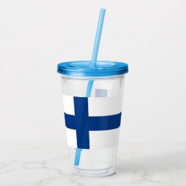 Vaso Acrílico Tumbler acrílico patriótico con bandera de Finland