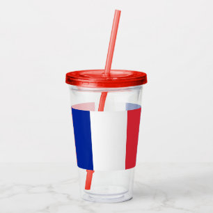 Vaso Acrílico Tumbler acrílico patriótico con bandera de Francia