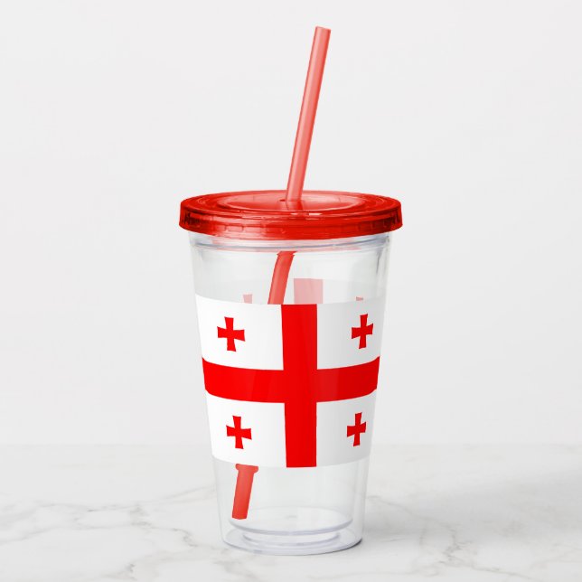Vaso Acrílico Tumbler acrílico patriótico con bandera de Georgia (Reverso)