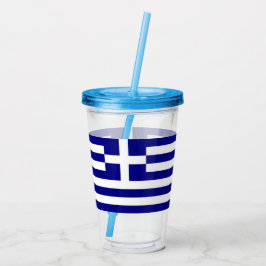 Vaso Acrílico Tumbler acrílico patriótico con bandera de Grecia