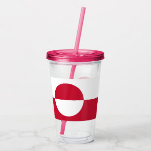 Vaso Acrílico Tumbler acrílico patriótico con bandera de Groenla