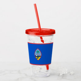 Vaso Acrílico Tumbler acrílico patriótico con bandera de Guam