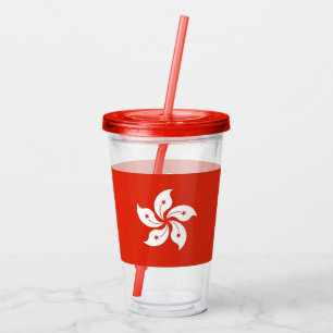 Vaso Acrílico Tumbler acrílico patriótico con bandera de Hong Ko