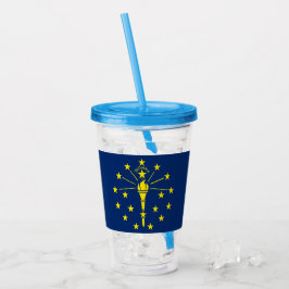 Vaso Acrílico Tumbler acrílico patriótico con bandera de Indiana