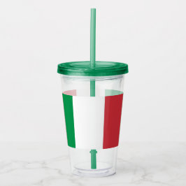 Vaso Acrílico Tumbler acrílico patriótico con bandera de Italia