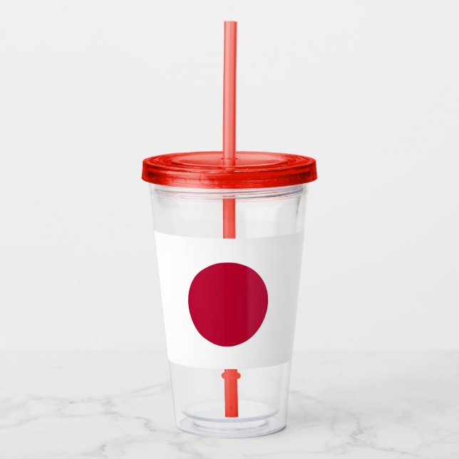 Vaso Acrílico Tumbler acrílico patriótico con bandera de Japón (Anverso)