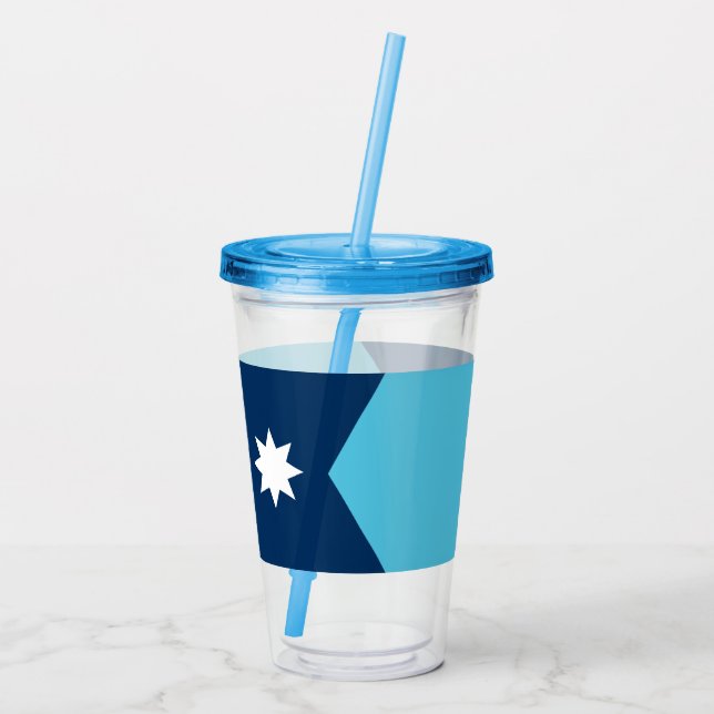 Vaso Acrílico Tumbler acrílico patriótico con bandera de Minneso (Reverso)