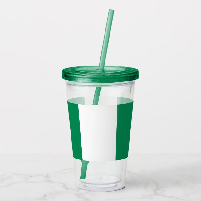 Vaso Acrílico Tumbler acrílico patriótico con bandera de Nigeria (Reverso)