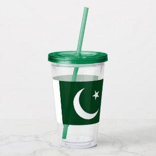Vaso Acrílico Tumbler acrílico patriótico con bandera de Pakistá