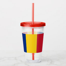 Vaso Acrílico Tumbler acrílico patriótico con bandera de Rumania