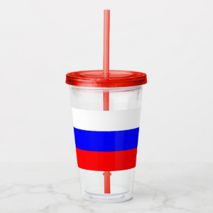 Vaso Acrílico Tumbler acrílico patriótico con bandera de Rusia