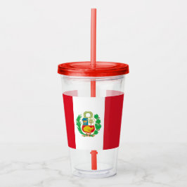 Vaso Acrílico Tumbler acrílico patriótico con bandera del Perú