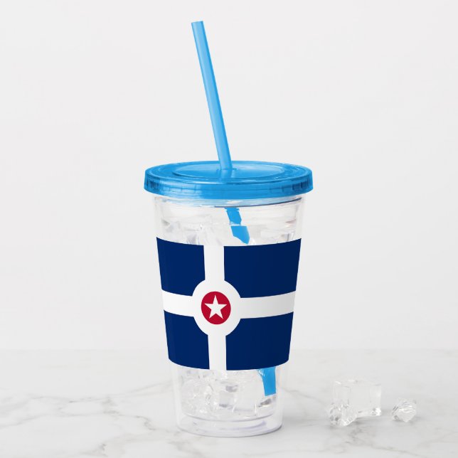 Vaso Acrílico Tumbler acrílico patriótico con Indianápolis (Anverso (hielo))