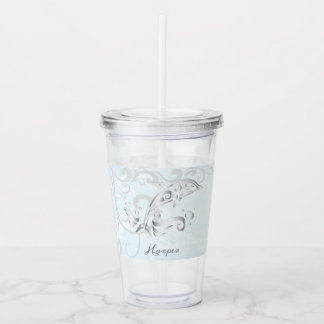 Vaso Acrílico Tumbler acrílico personalizado de delfín gris