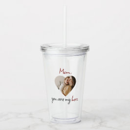 Vaso Acrílico Tumbler acrílico personalizado "Mamá eres mi héroe