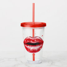 Tumbler Acrílico Personalizado Sparkly Red Love Li