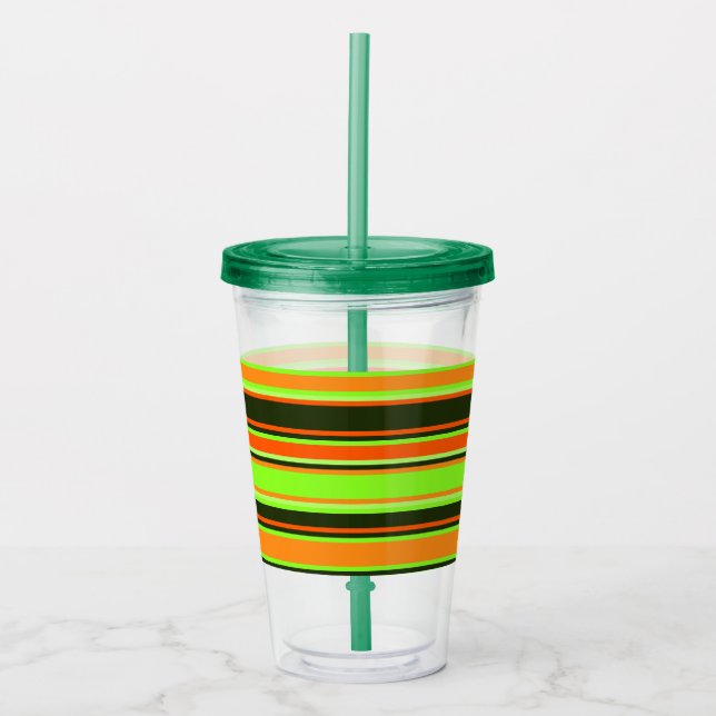 Vaso Acrílico Tumbler acrílico tira de cal, Naranja y mandarina (Anverso)