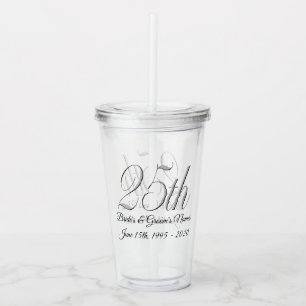 Vaso Acrílico Tumbler - Aniversario Boda 25 personalizado