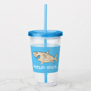 Vaso Acrílico Tumbler azul acrílico 16 oz Matzah Tiburón