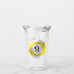 Vaso Acrílico Tumbler - Billar - 9 bolas