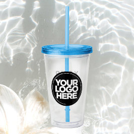 Vaso Acrílico Tumbler con logotipo de personalizado sin paja