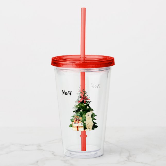 Vaso Acrílico Tumbler de acrílico conejo de navidades (Anverso)