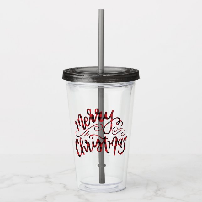 Vaso Acrílico Tumbler de acrílico de navidad de búfalo (Anverso)