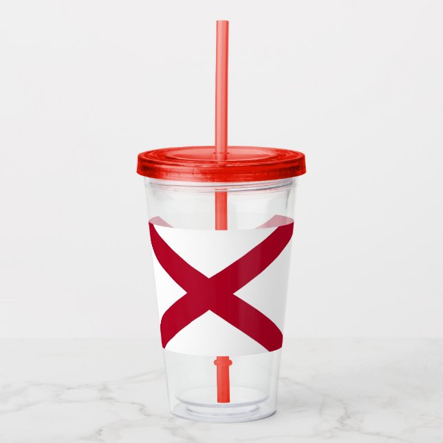 Vaso Acrílico Tumbler de acrílico patriótico con bandera de Alab (Anverso)