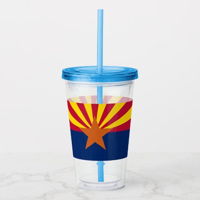 Vaso Acrílico Tumbler de acrílico patriótico con bandera de Ariz (Anverso)