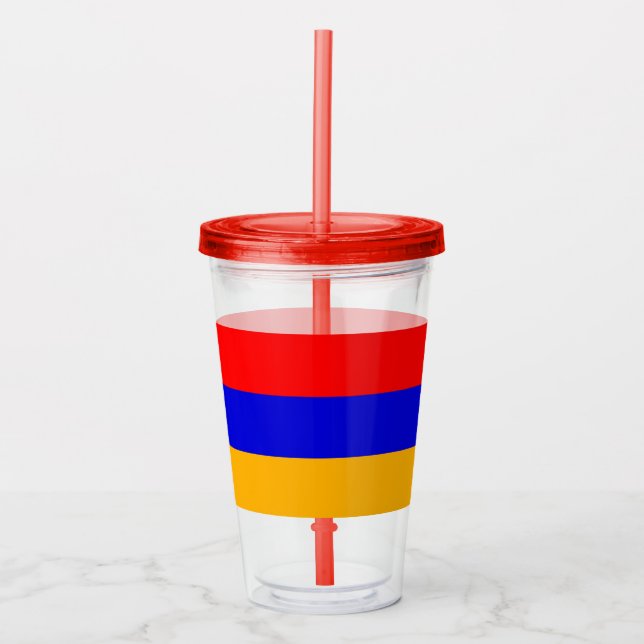 Vaso Acrílico Tumbler de acrílico patriótico con bandera de Arme (Anverso)