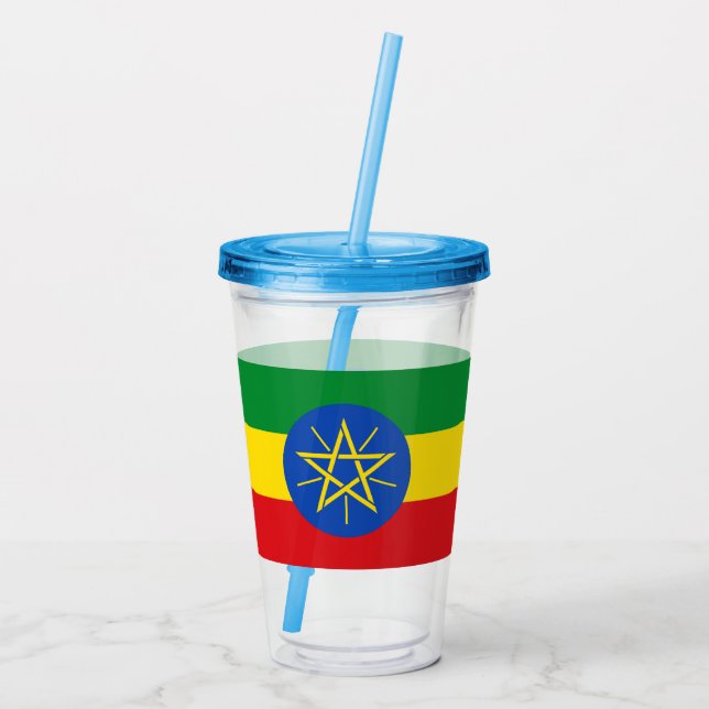 Vaso Acrílico Tumbler de acrílico patriótico con bandera de Etio (Reverso)