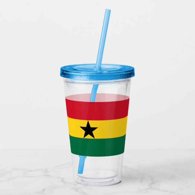 Vaso Acrílico Tumbler de acrílico patriótico con bandera de Ghan (Reverso)