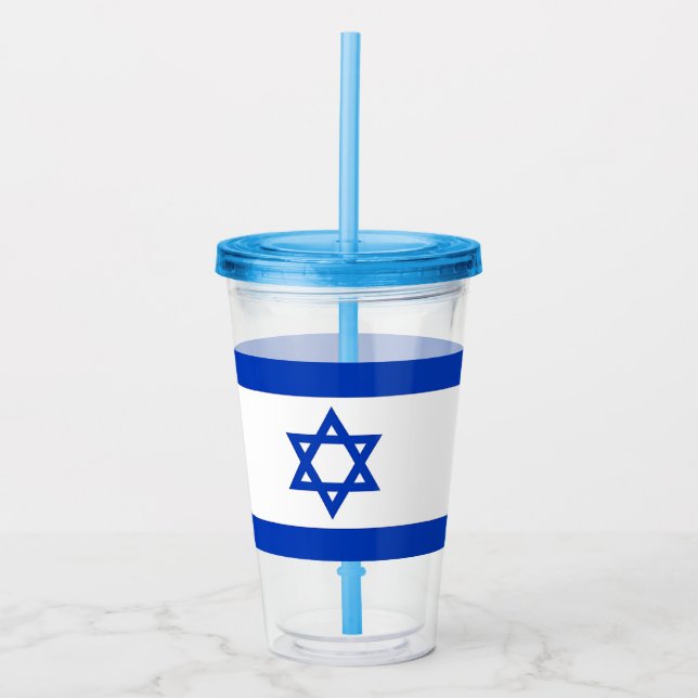 Vaso Acrílico Tumbler de acrílico patriótico con bandera de Isra (Anverso)