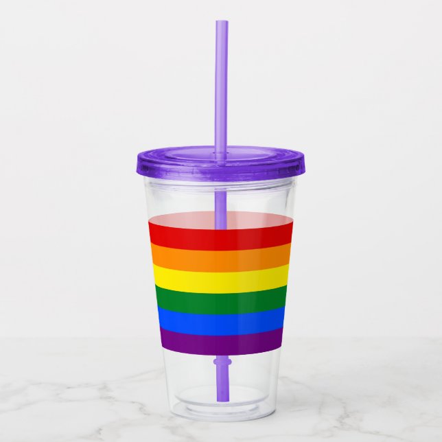 Vaso Acrílico Tumbler de acrílico patriótico con bandera de LGBT (Anverso)