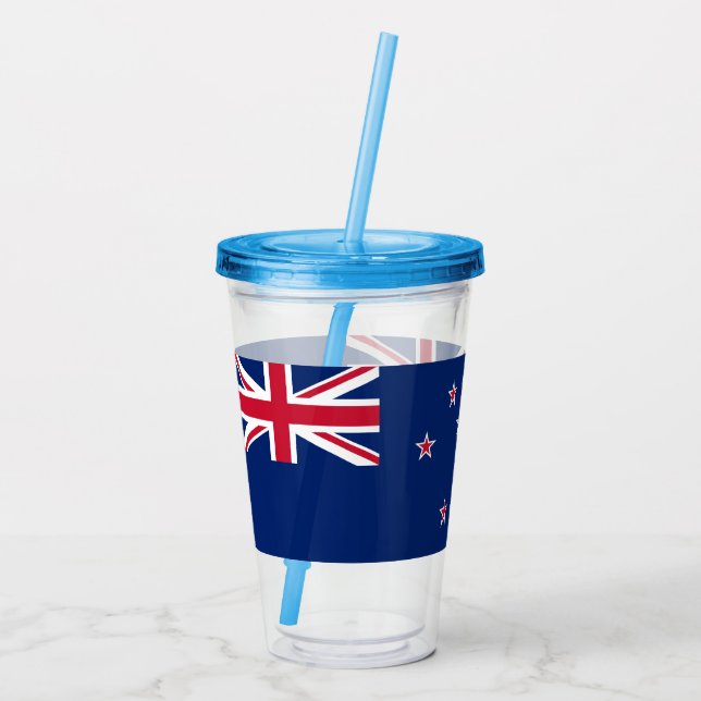Vaso Acrílico Tumbler de acrílico patriótico con bandera de Nuev (Reverso)