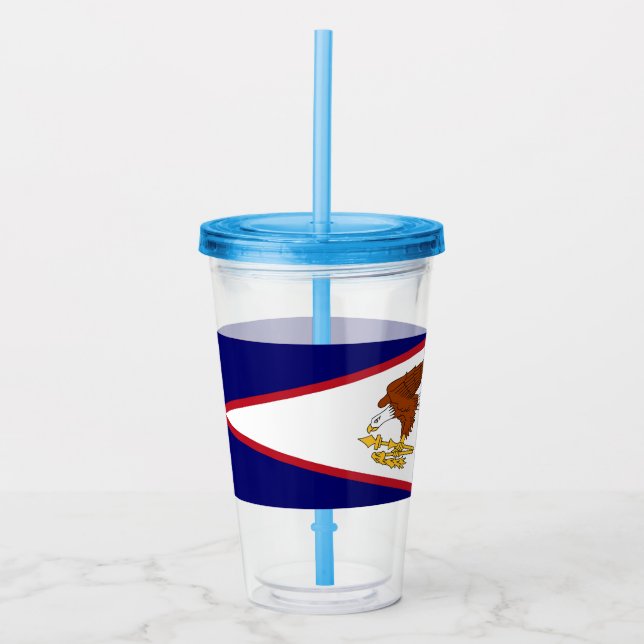 Vaso Acrílico Tumbler de acrílico patriótico con bandera de Samo (Anverso)