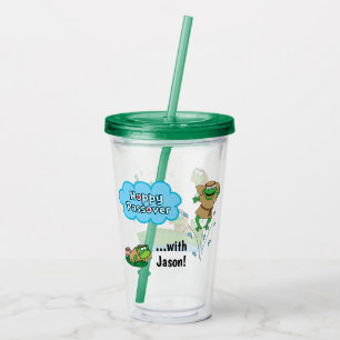 Vaso Acrílico Tumbler de acrílico verde de la Pascua 16 oz Pascu