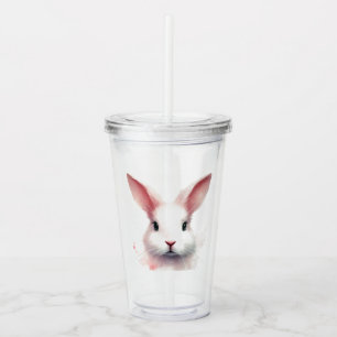 Vaso Acrílico "Tumbler De Aralílico De Conejito Rosa Jugativo