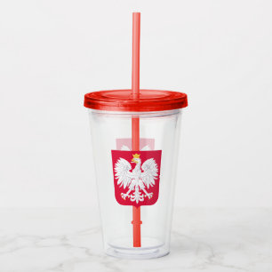 Vaso Acrílico Tumbler de bandera polaca