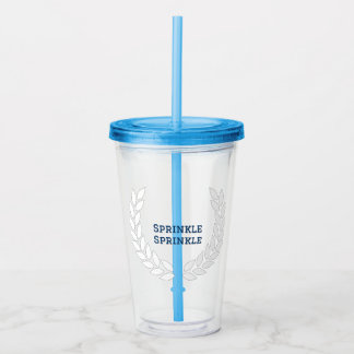 Vaso Acrílico Tumbler de chispa de rociado azul Boujee con paja