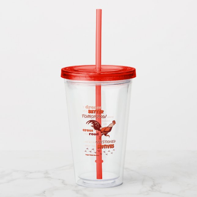 Vaso Acrílico Tumbler de citas de pollo (Anverso)