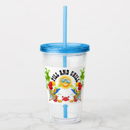 Vaso Acrílico Tumbler de loro de relleno y fragmento de chill