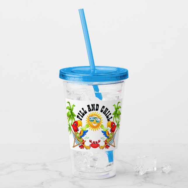 Vaso Acrílico Tumbler de loro de relleno y talla 2 (Anverso (hielo))