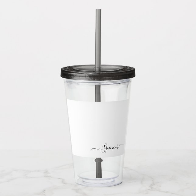 Vaso Acrílico Tumbler de nombre personalizado personalizado (Anverso)