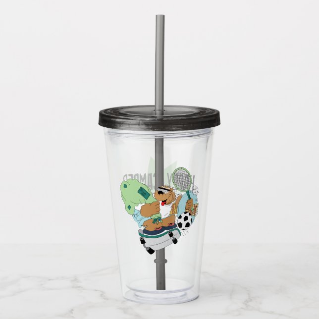 Vaso Acrílico Tumbler de oso de campamento de verano (Anverso)