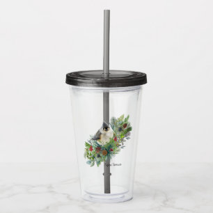 Vaso Acrílico Tumbler de pájaro Tufted Titmouse