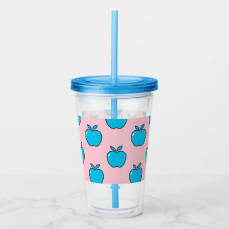 Vaso Acrílico Tumbler de verano de hermosa manzana azul