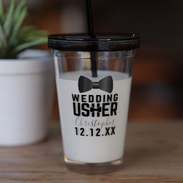 Vaso Acrílico Tumbler del partido de novias Usher, Boda de Tuxed